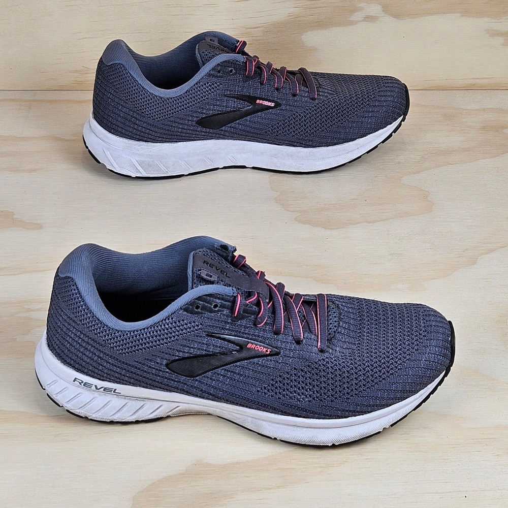 Brooks Revel 3 Womens Running Shoes Grey Black Pink 1203021B048 Size 10